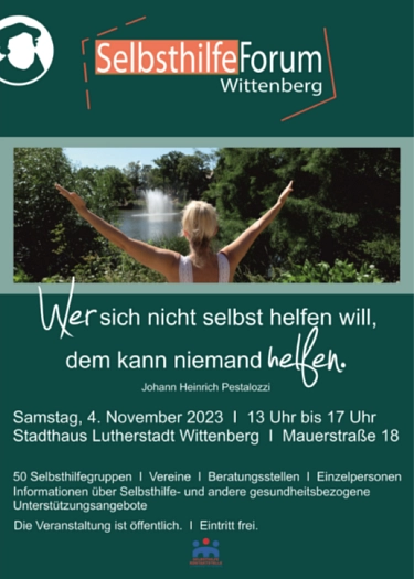 Plakat zum Selbsthilfeforum 2023 © Lutherstadt Wittenberg